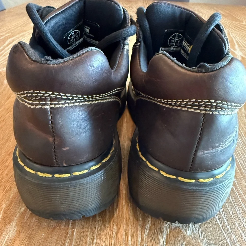 DR. MARTENS Vintage 9806 Brown Leather Chunky Oxford‎ Platform Y2K Women’s Sz 8